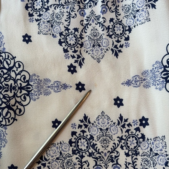 Blue and White Patterned Women's Dress - Picture 8 of 8